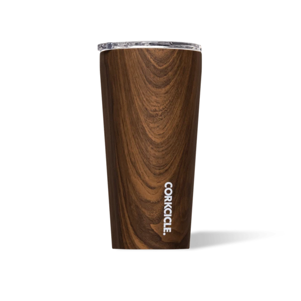 Corkcicle 475ml Bottle 美國時尚 三層保溫設計 寬口杯 / 不鏽鋼保溫杯（含透明杯蓋）-胡桃木【A級商品】